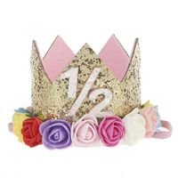 Fashion Crown Plastic Cloth Flower Party Headpieces sku image 6