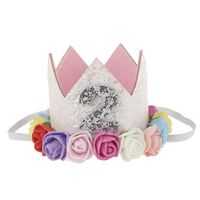 Fashion Crown Plastic Cloth Flower Party Headpieces sku image 19