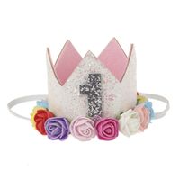 Fashion Crown Plastic Cloth Flower Party Headpieces sku image 18