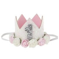 Fashion Crown Plastic Cloth Flower Party Headpieces sku image 13