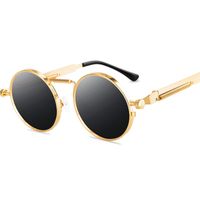 Men's Simple Style Solid Color Pc Round Frame Sunglasses main image 4