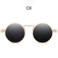 Men's Simple Style Solid Color Pc Round Frame Sunglasses sku image 1