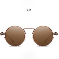 Men's Simple Style Solid Color Pc Round Frame Sunglasses sku image 10