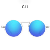 Men's Simple Style Solid Color Pc Round Frame Sunglasses sku image 2