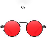 Herren-sonnenbrille Im Einfachen Stil Mit Einfarbiger Pc-sonnenbrille Mit Runder Rahmen sku image 11