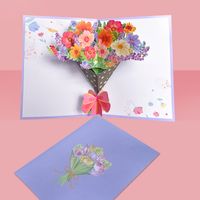 Mother's Day New Three-dimensional Bouquet Greeting Card Creative Carnation Flower Card Teacher's Day Blessing Bouquet Greeting Card sku image 1