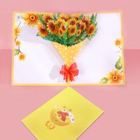 Mother's Day New Three-dimensional Bouquet Greeting Card Creative Carnation Flower Card Teacher's Day Blessing Bouquet Greeting Card sku image 3