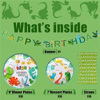 Birthday Letter Dinosaur Paper Party Tableware main image 5