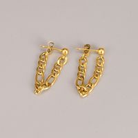 Fashion Solid Color Titanium Steel Ear Studs Plating Chain Stainless Steel Earrings main image 2