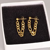 Fashion Solid Color Titanium Steel Ear Studs Plating Chain Stainless Steel Earrings main image 1