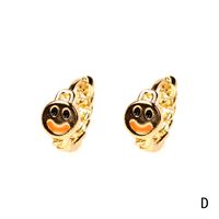 Nihaojewelry Fashion Gold-plated Smiling Face Dripping Oil Earrings Wholesale Jewelry sku image 4