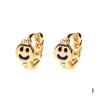 Nihaojewelry Fashion Gold-plated Smiling Face Dripping Oil Earrings Wholesale Jewelry sku image 9