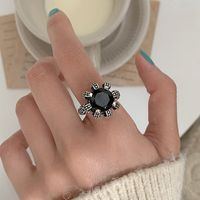 Fashion Flower Alloy Inlay Artificial Rhinestones Open Ring 1 Piece main image 5