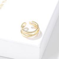 Simple Style Copper Open Ring Layered Plating Copper Rings main image 3