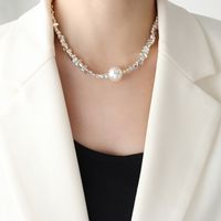 Fashion Square Titanium Steel Necklace Beaded Pearl Stainless Steel Necklaces main image 2