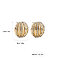 Sweet Heart Shape Copper Ear Studs Inlay Zircon Copper Earrings 1 Pair main image 9