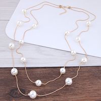 Fashion Ball Imitation Pearl Alloy Resin Layered Inlay Artificial Pearl Sweater Chain 1 Piece main image 4
