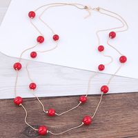 Fashion Ball Imitation Pearl Alloy Resin Layered Inlay Artificial Pearl Sweater Chain 1 Piece main image 3