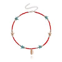 Bohemian Starfish Shell Alloy Seed Bead Shell Beaded Plating Women's Necklace sku image 1