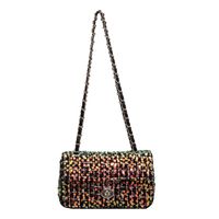 Women's Small Pu Leather Color Block Fashion Sequins Square Buckle Crossbody Bag main image 4