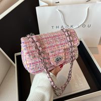 Women's Small Pu Leather Color Block Fashion Sequins Square Buckle Crossbody Bag main image 3