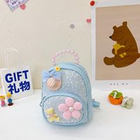 Cute Cartoon Sequins Flowers Bowknot Zipper Backpack sku image 3