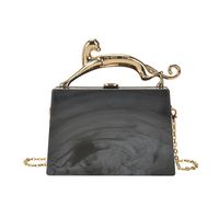 Women's Small Arylic Solid Color Streetwear Lock Clasp Shoulder Bag sku image 4