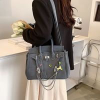 Fashion Solid Color Square Buckle Handbag main image 2