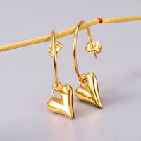 Simple Style Heart Shape Titanium Steel Earrings Plating Stainless Steel Earrings main image 2