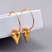 Simple Style Heart Shape Titanium Steel Earrings Plating Stainless Steel Earrings sku image 1