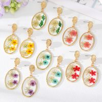 Wholesale Jewelry 1 Pair Fashion Dried Flower Alloy Drop Earrings main image 1