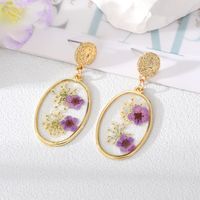 Wholesale Jewelry 1 Pair Fashion Dried Flower Alloy Drop Earrings sku image 4