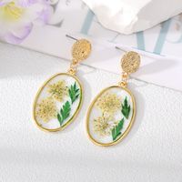 Wholesale Jewelry 1 Pair Fashion Dried Flower Alloy Drop Earrings sku image 6
