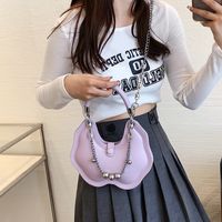 Streetwear Solid Color Round Magnetic Buckle Circle Bag main image 2