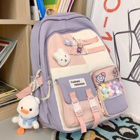 Cute Color Block Square Zipper Backpack sku image 16