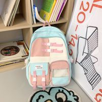 Cute Color Block Square Zipper Backpack sku image 8