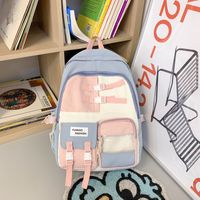 Cute Color Block Square Zipper Backpack sku image 9