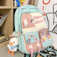Cute Color Block Square Zipper Backpack sku image 18