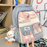 Cute Color Block Square Zipper Backpack sku image 19