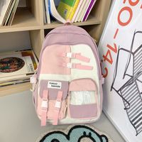 Cute Color Block Square Zipper Backpack sku image 7