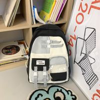 Cute Color Block Square Zipper Backpack sku image 10