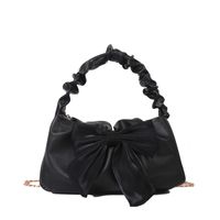 Women's Small Pu Leather Solid Color Cute Bowknot Square Zipper Handbag Crossbody Bag main image 3