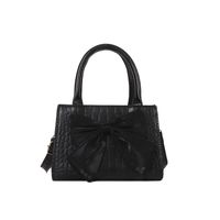 Elegant Solid Color Bowknot Square Zipper Handbag main image 4