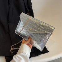 Pu Leather Plaid Solid Color Chain Square Evening Bags main image 5