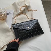 Pu Leather Plaid Solid Color Chain Square Evening Bags sku image 2
