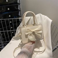 Elegant Einfarbig Schleife Quadrat Reißverschluss Handtasche main image 2