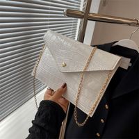 Pu Leather Plaid Solid Color Chain Square Evening Bags main image 2