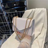 Vintage Style Plaid Solid Color Chain Square Buckle Shoulder Bag Underarm Bag main image 4