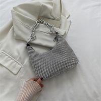 Vintage Style Solid Color Semicircle Zipper Shoulder Bag Underarm Bag sku image 2