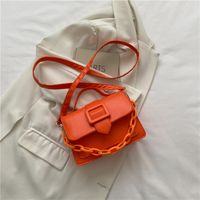 Women's Small Pu Leather Solid Color Basic Chain Square Buckle Crossbody Bag sku image 2